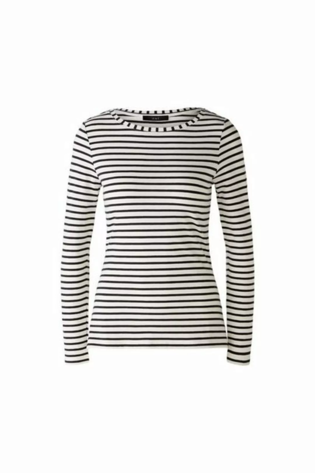 Oui Langarmshirt T-Shirt, black offwhite günstig online kaufen