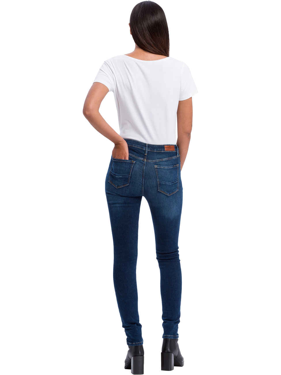 Cross Jeans Damen Jeans Alan - Skinny Fit - Blau - Dark Mid Blue günstig online kaufen