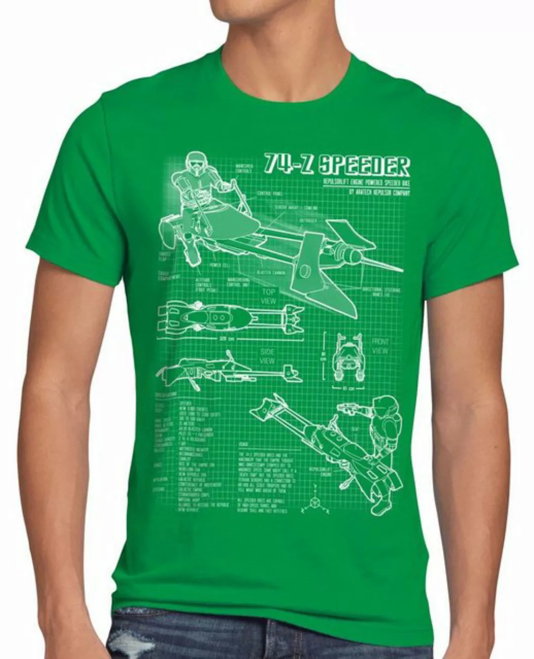 style3 Print-Shirt Herren T-Shirt 74-Z Bike krieg der rückkehr star endor r günstig online kaufen