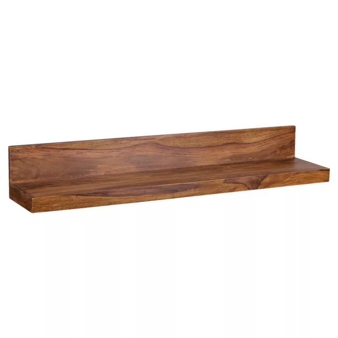 Wandregal MUMBAI Massiv-Holz Sheesham Holzregal 110 cm Landhaus-Stil Hänge- günstig online kaufen