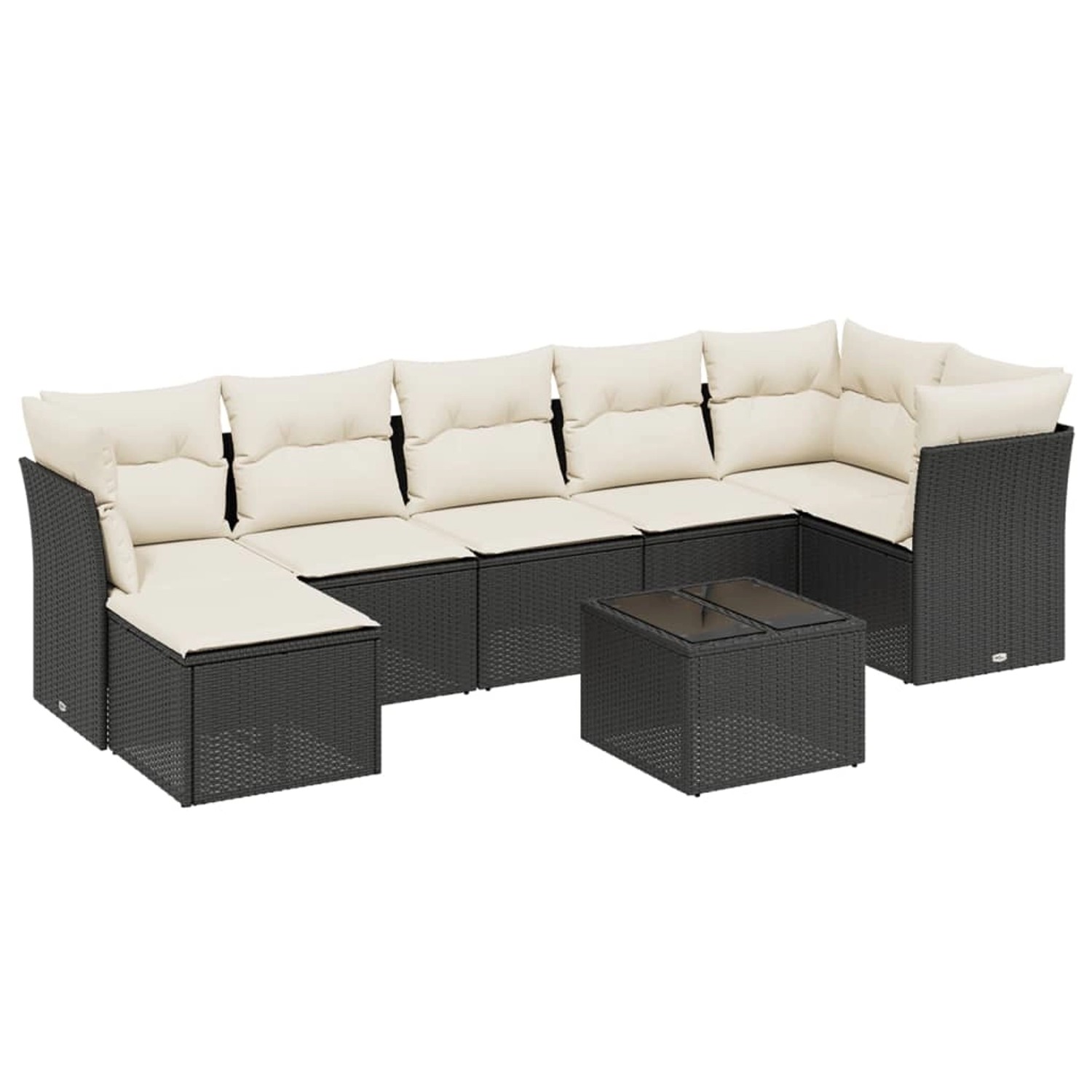 vidaXL 8-tlg Garten-Sofagarnitur mit Kissen Schwarz Poly Rattan Modell 106 günstig online kaufen