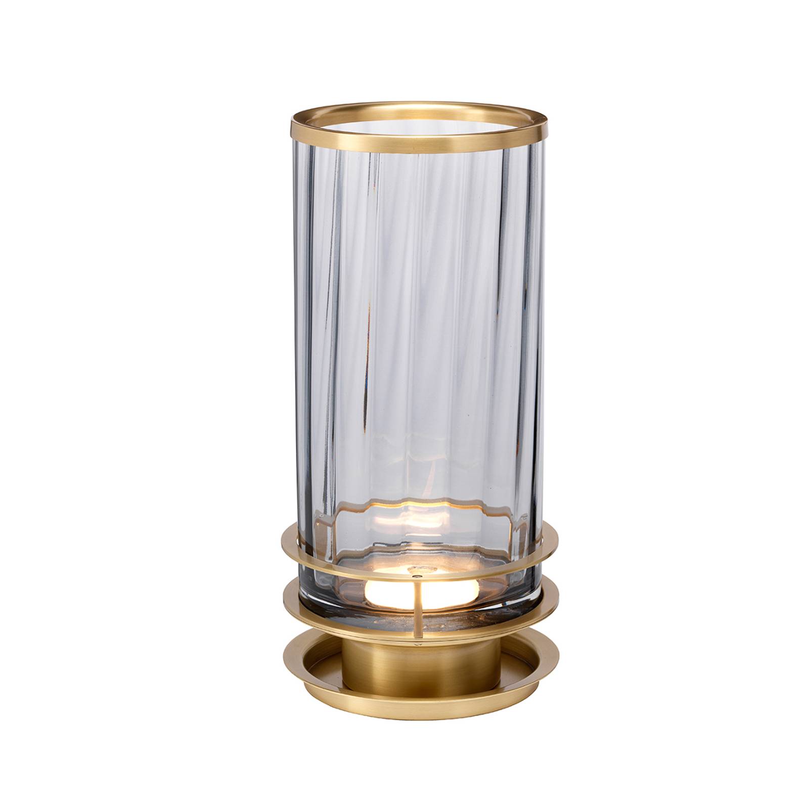 Tischlampe Arno, rauchglas/altmessing günstig online kaufen