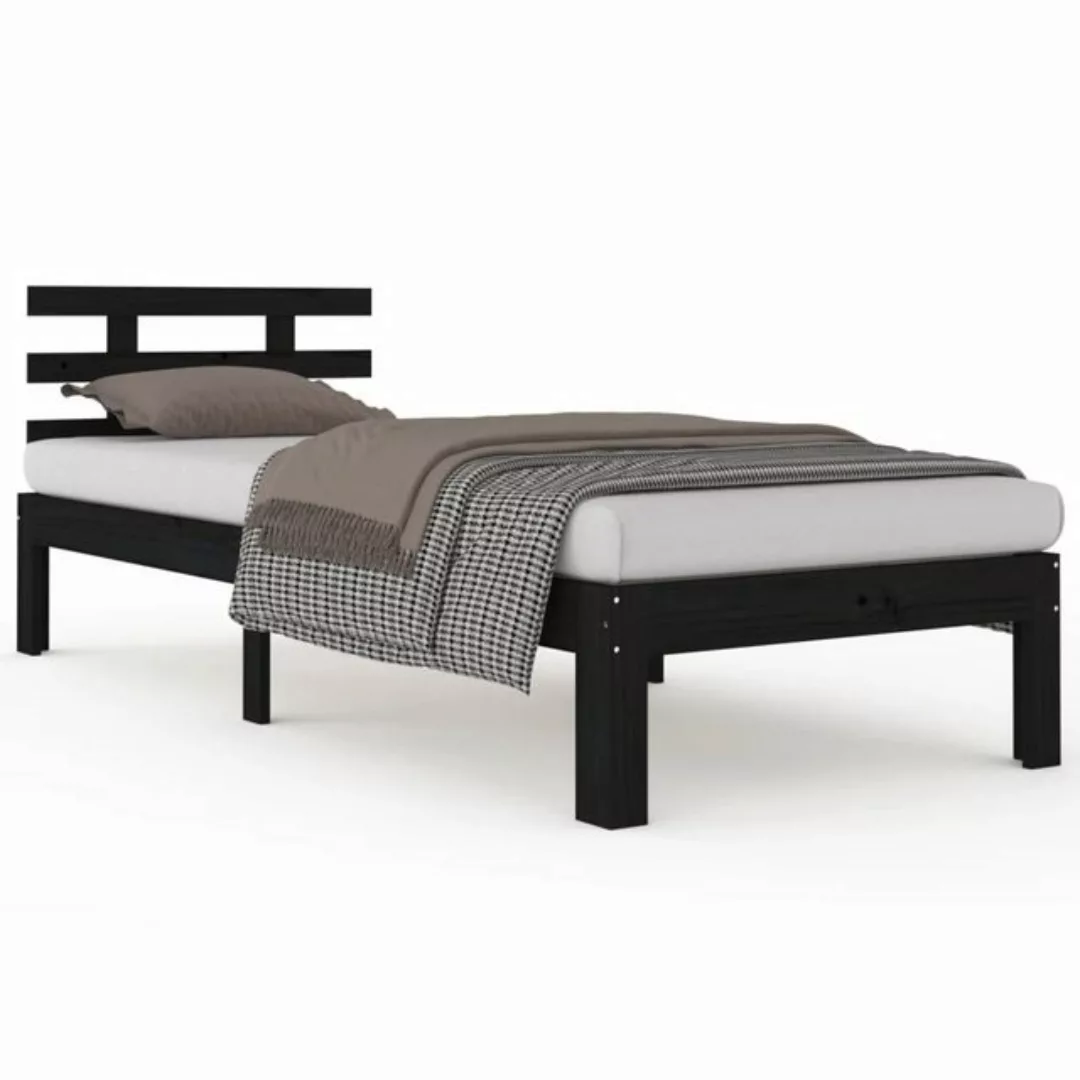 vidaXL Bett Massivholzbett Schwarz 90x200 cm günstig online kaufen