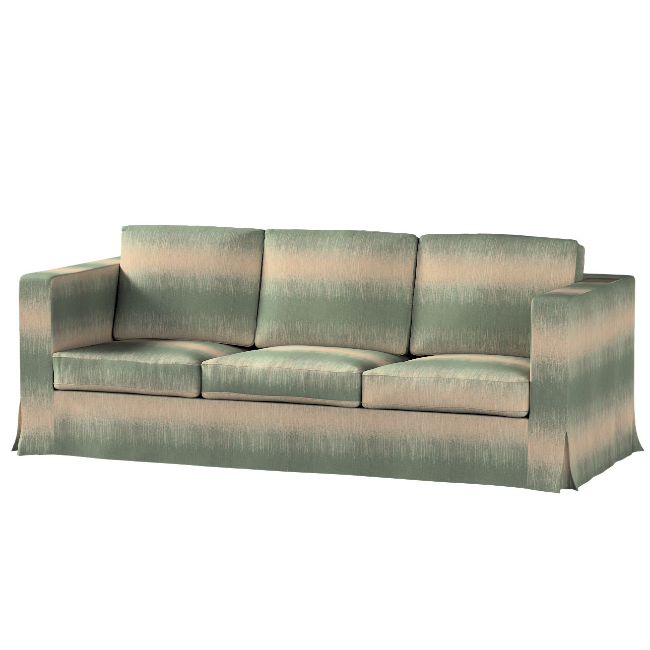 Bezug für Karlanda 3-Sitzer Sofa nicht ausklappbar, lang, grün-beige, Bezug günstig online kaufen