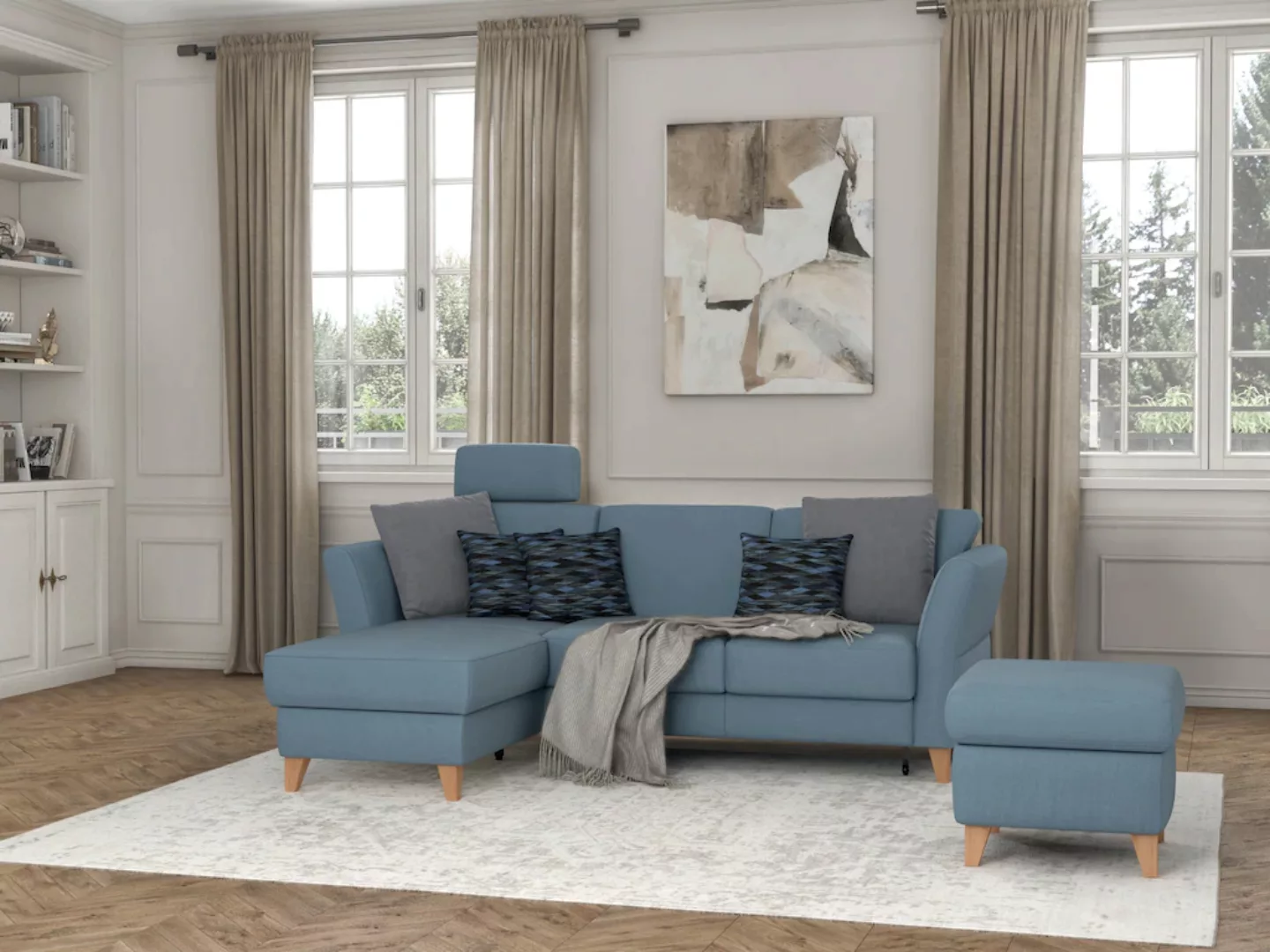 sit&more Ecksofa »Visby L-Form«, Wahlweise mit Bettfunktion und Bettkasten, günstig online kaufen