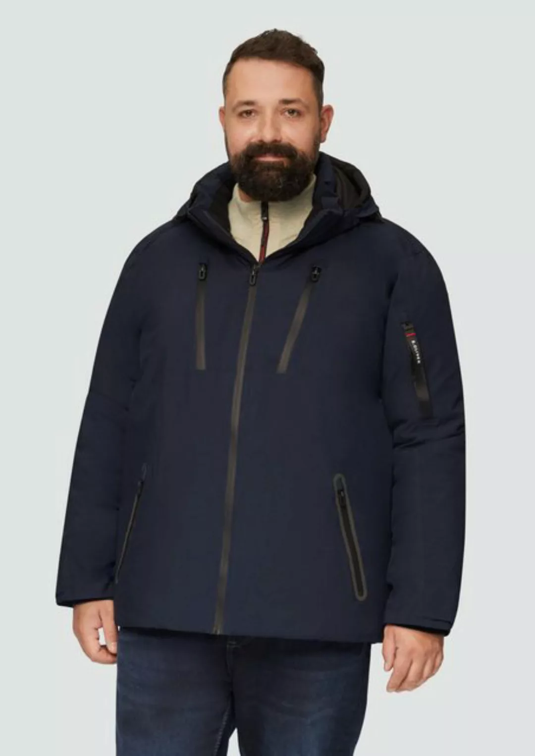 s.Oliver Outdoorjacke Gefütterte Jacke mit Kapuze Artwork günstig online kaufen