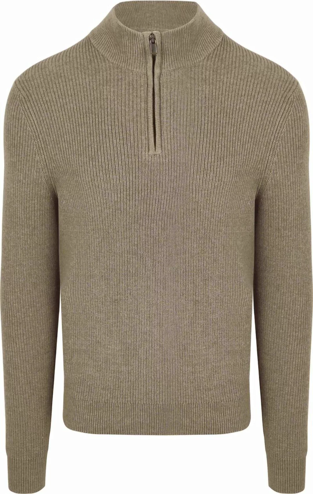 Suitable Half Zip Wool Blend Pullover Taupe - Größe XXL günstig online kaufen