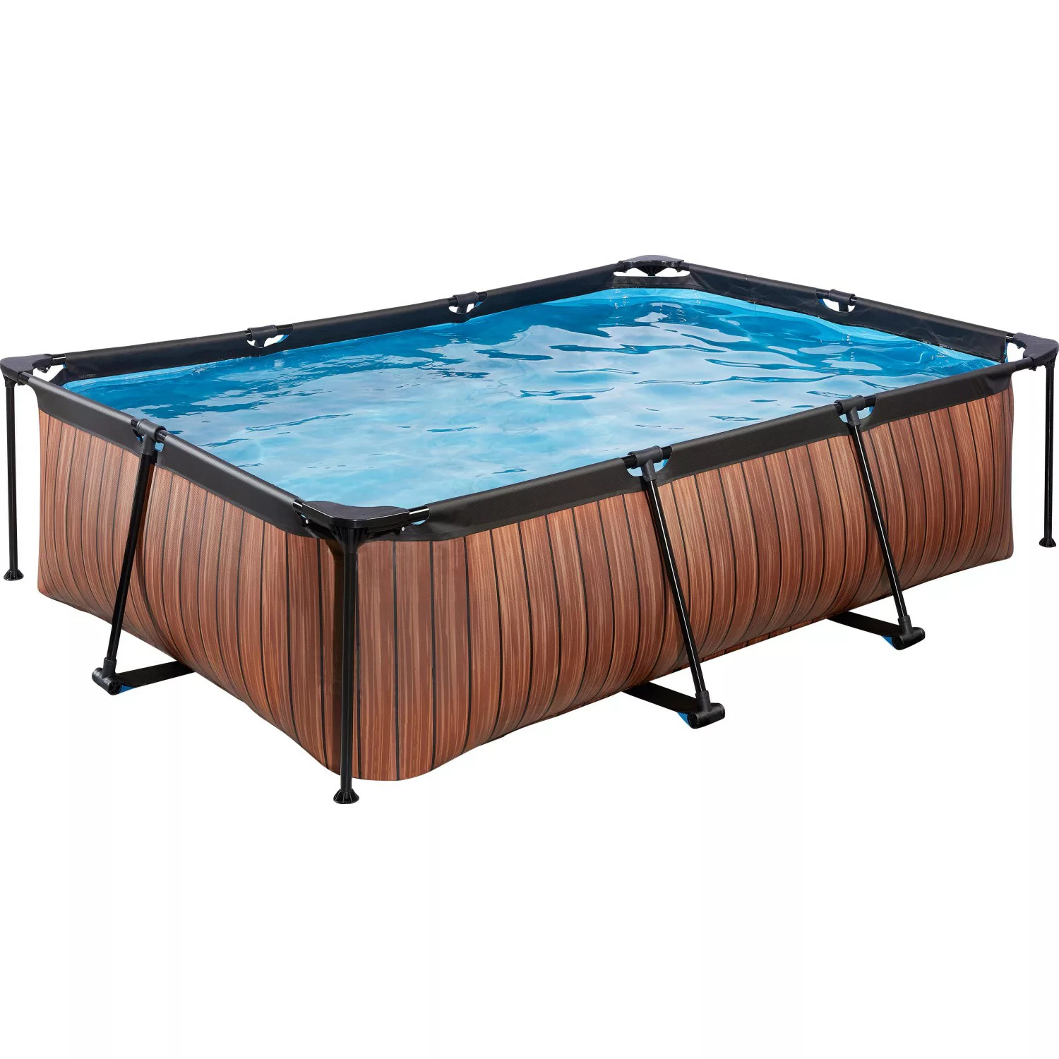 EXIT Wood Pool Braun 220 x 150 x 65 cm m. Filterpumpe günstig online kaufen