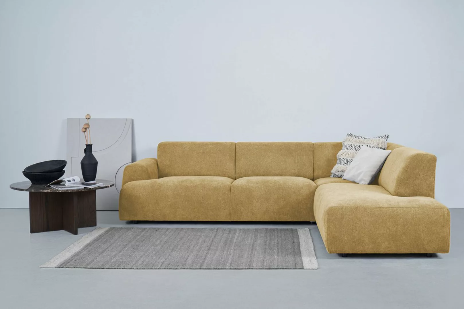 andas Ecksofa "Linkka", L-Form, in einem weichen Chenille-Stoff, mit Wellen günstig online kaufen