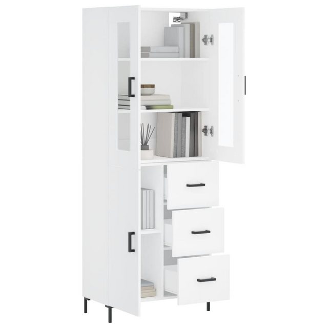 vidaXL Vitrine Highboard Weiß 69,5x34x180 cm Spanplatte Glas Vitrine günstig online kaufen