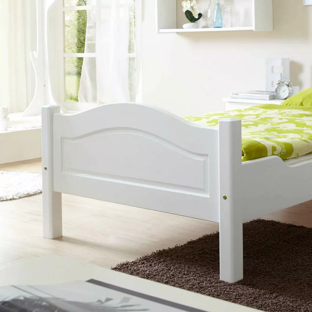 Futonbett aus Kiefer Massivholz Weiß günstig online kaufen