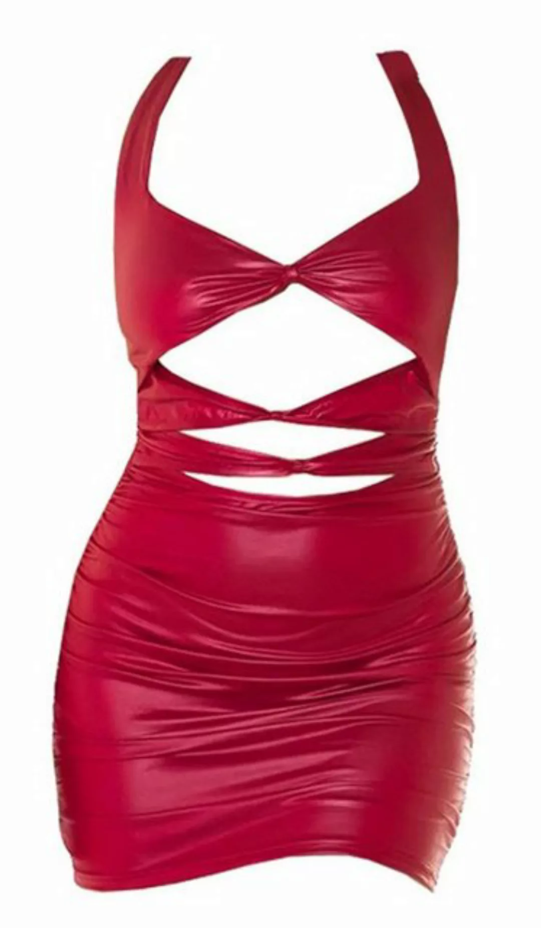 Koucla Minikleid mit Cut-Outs, sexy Wetlook Party Clubwear unifarben günstig online kaufen