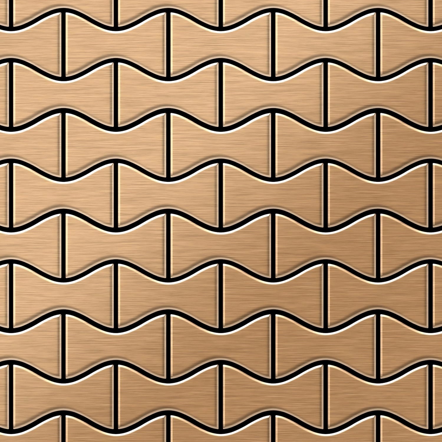 ALLOY Mosaik Fliese Massiv Metall Titan Gebürstet Kupfer 1,6mm Stark Kismet günstig online kaufen