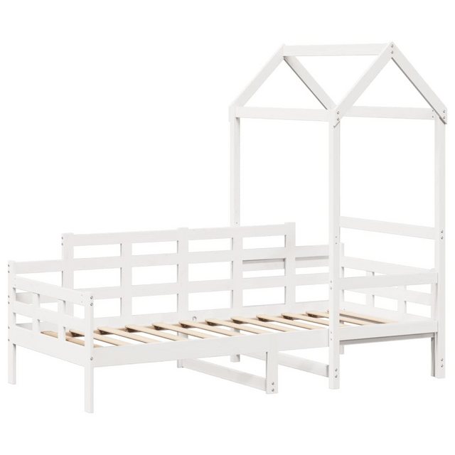 vidaXL Bett Tagesbett mit Dach Weiß 90x200 cm Massivholz Kiefer günstig online kaufen