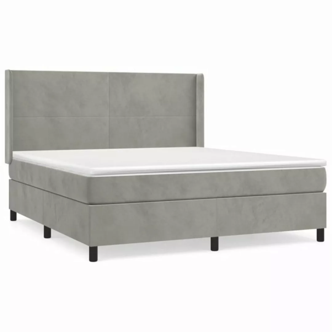 vidaXL Boxspringbett Boxspringbett mit Matratze Dunkelgrau 180x200 cm Samt günstig online kaufen