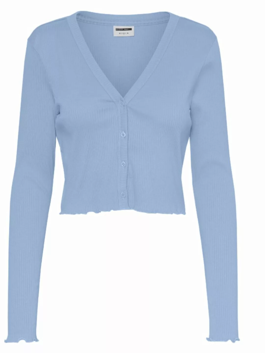NOISY MAY Cropped Strickjacke Damen Blau günstig online kaufen