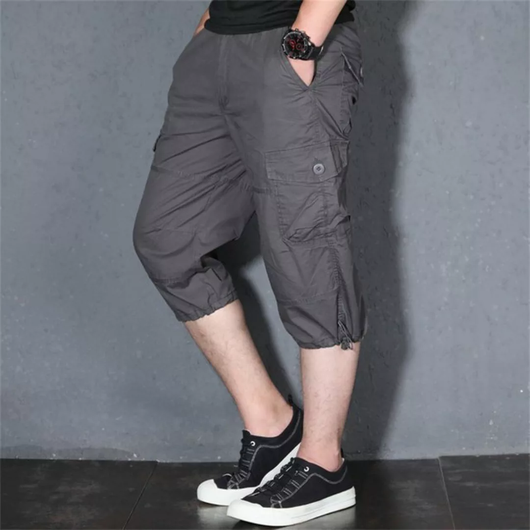 ManKle 3/4-Hose Männer Bermuda Shorts Multi Taschen Sommer Gummibund Lässig günstig online kaufen