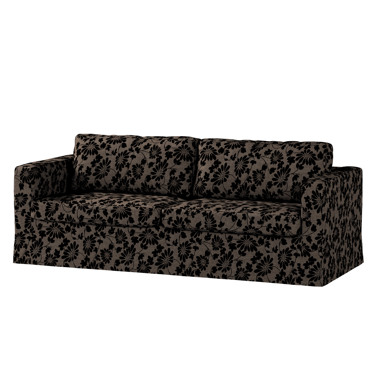 Bezug für Karlstad 3-Sitzer Sofa nicht ausklappbar, lang, braun-schwarz, Be günstig online kaufen