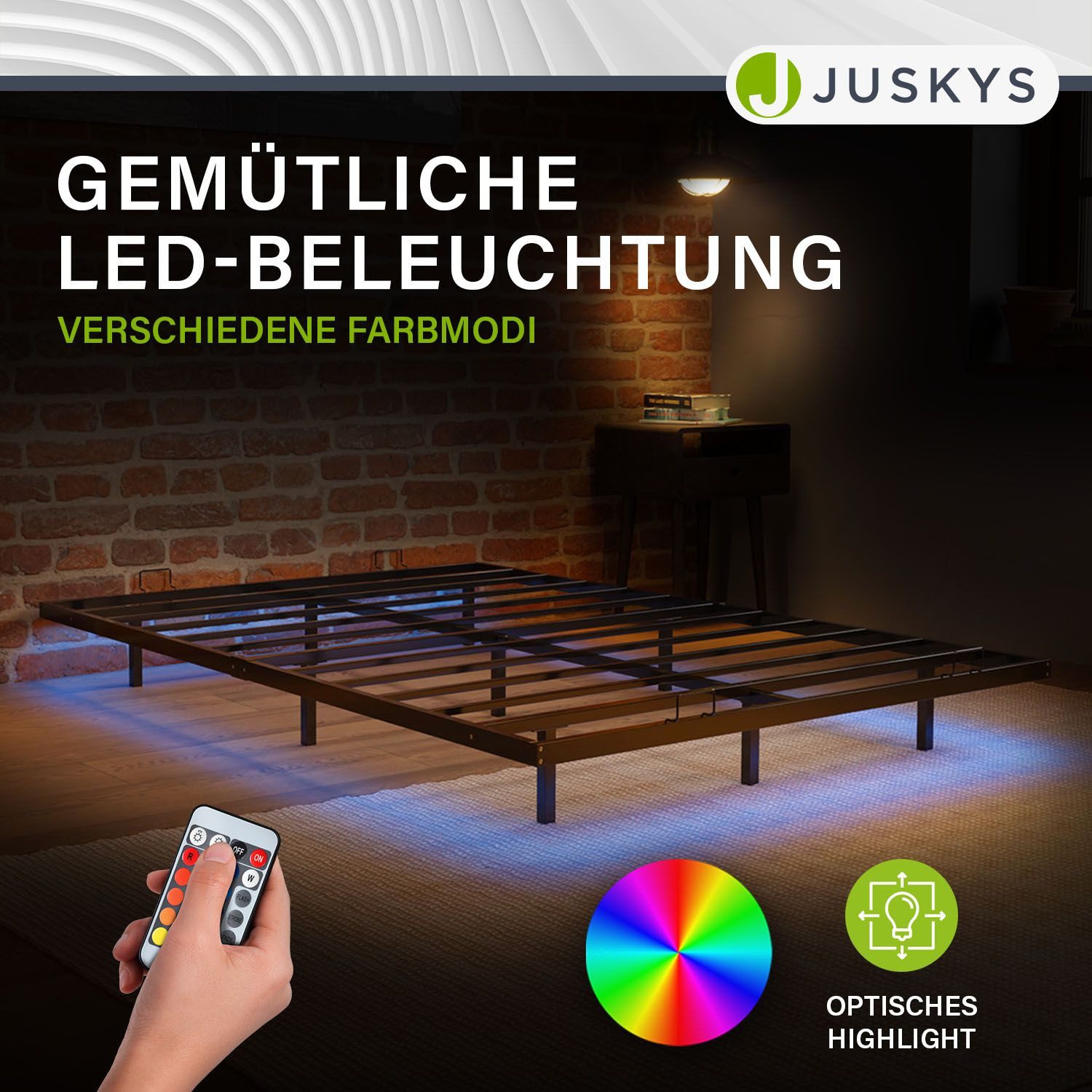 Juskys Metallbett Palamos, 140x200 cm mit günstig online kaufen