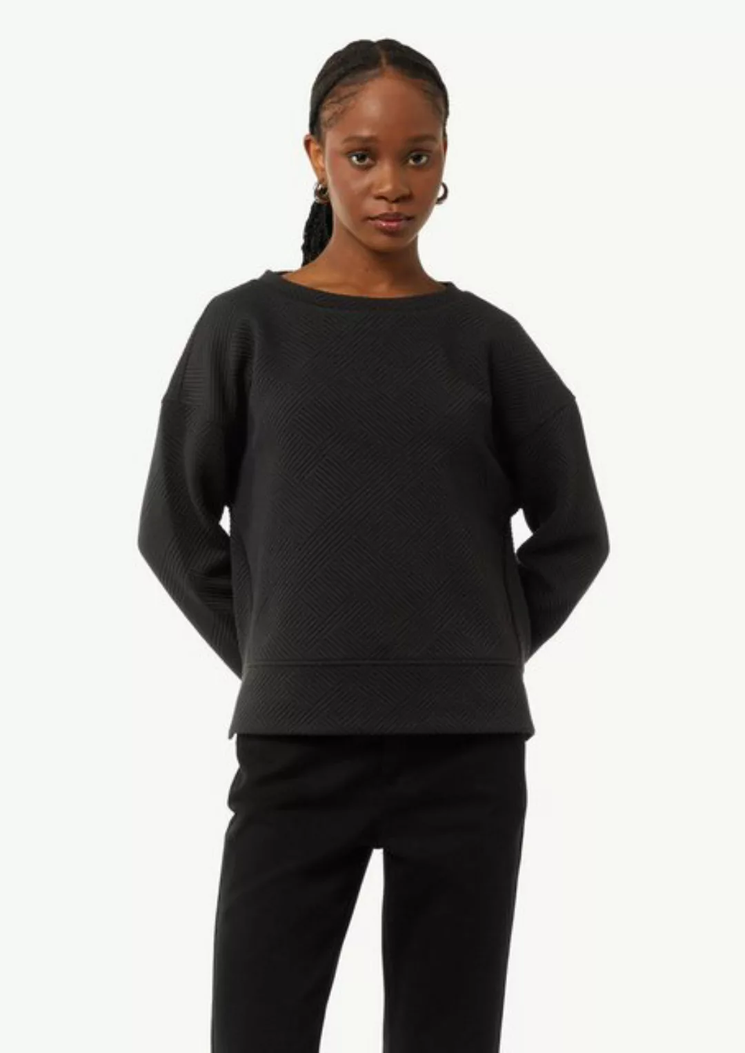 comma casual identity Sweatshirt Feines Sweatshirt in Jacquard Jersey Stick günstig online kaufen