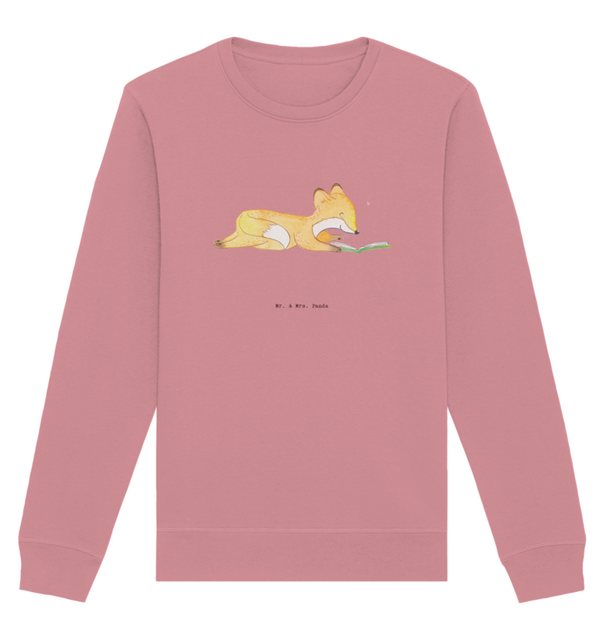 Mr. & Mrs. Panda Longpullover Größe XL Fuchs Lesen - Canyon Pink - Geschenk günstig online kaufen