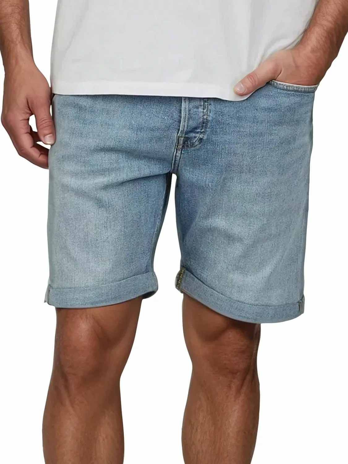 Jack & Jones Jeans Shorts Herren Stretch Kurz Regular Fit JJIRICK günstig online kaufen