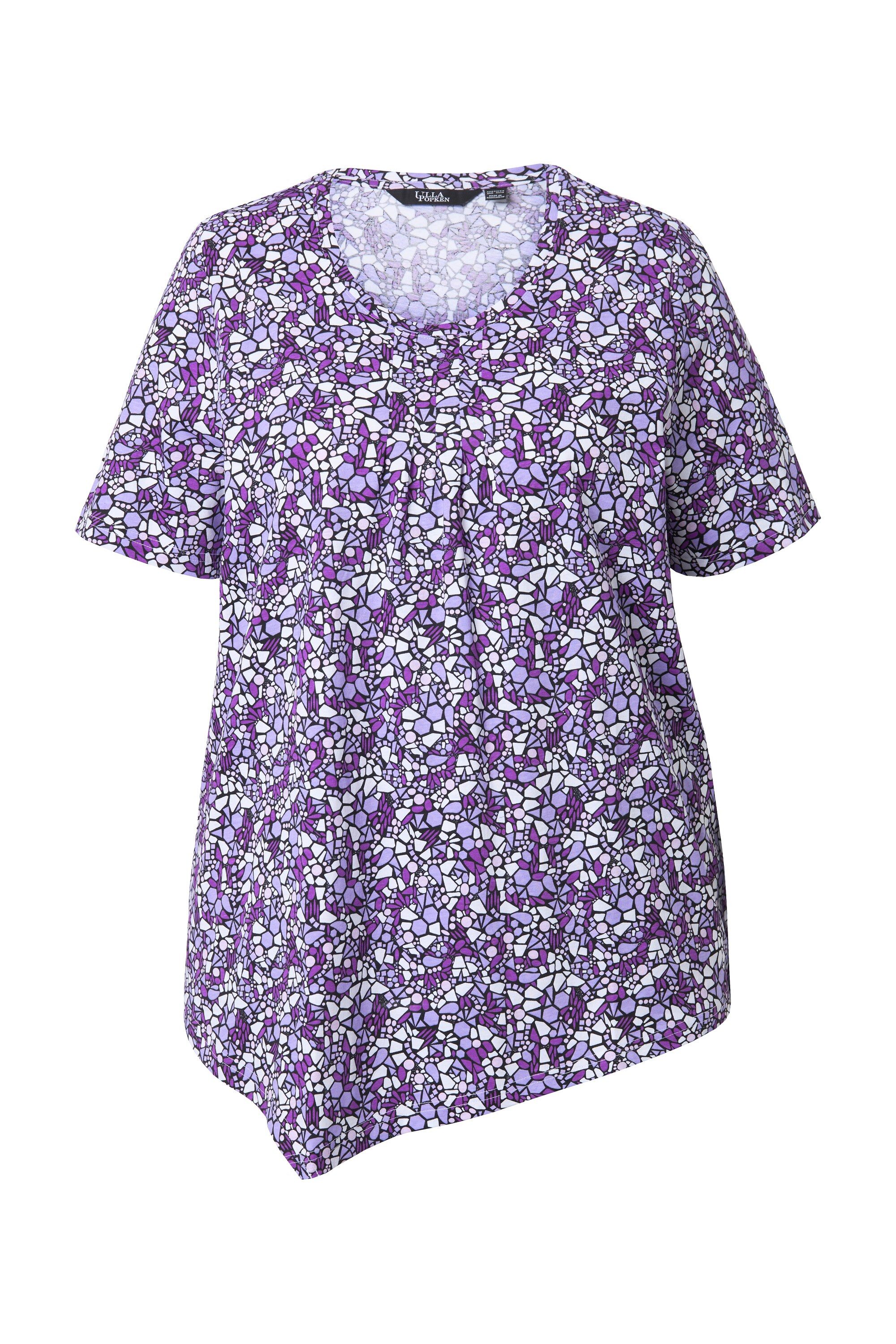Ulla Popken T-Shirt T-Shirt Zipfelsaum A-Linie günstig online kaufen
