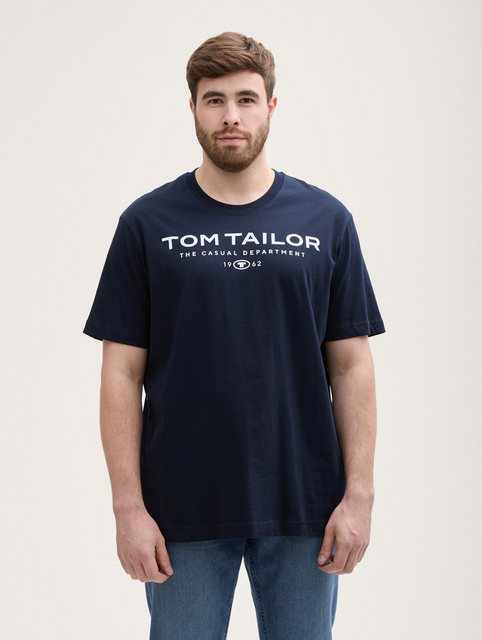 TOM TAILOR PLUS T-Shirt Plus Size - T-Shirt aus Baumwolle mit Logo-Print günstig online kaufen