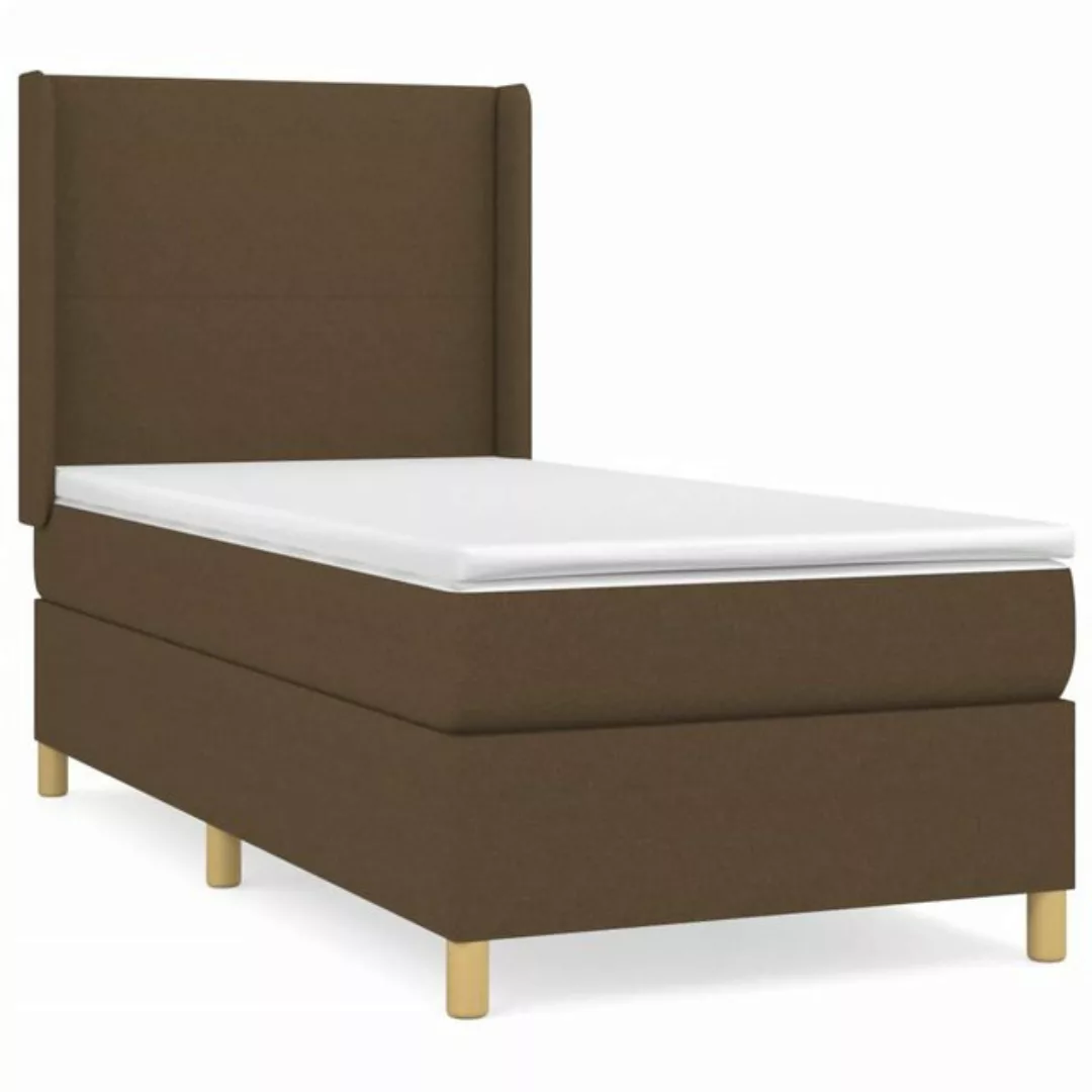 vidaXL Bett Boxspringbett mit Matratze Dunkelbraun 90x190 cm Stoff günstig online kaufen