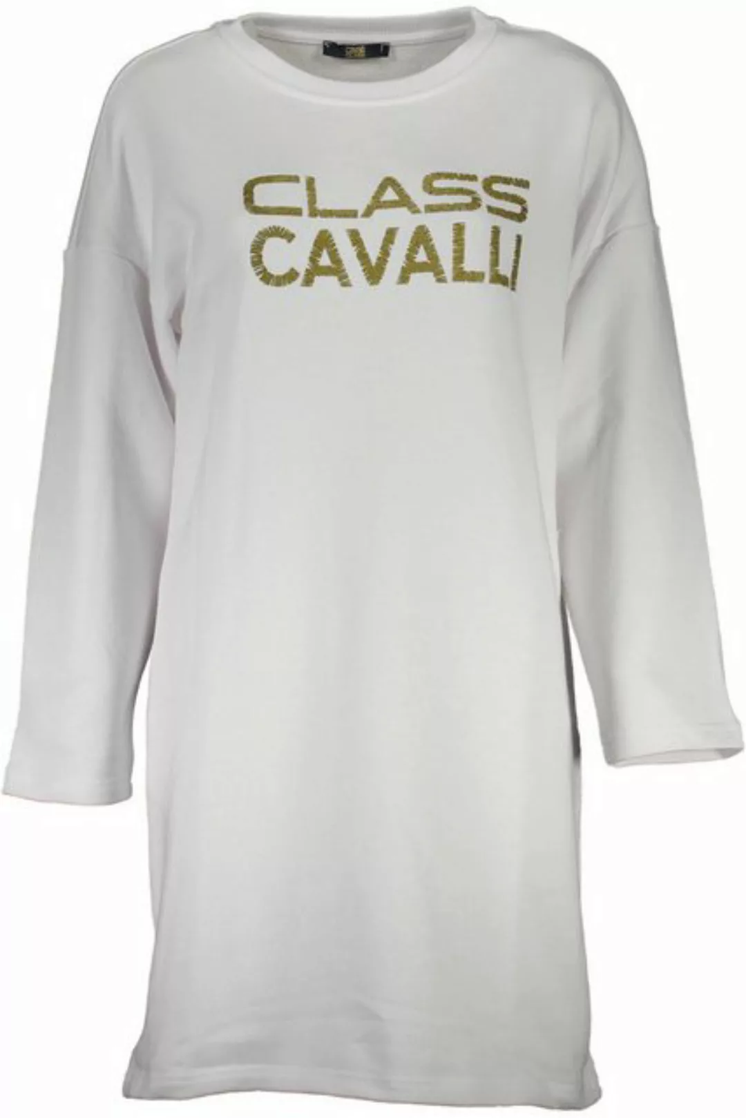 Cavalli Class Sweatshirt Weißes sportliches Herren-Kleid mit Applikationen günstig online kaufen