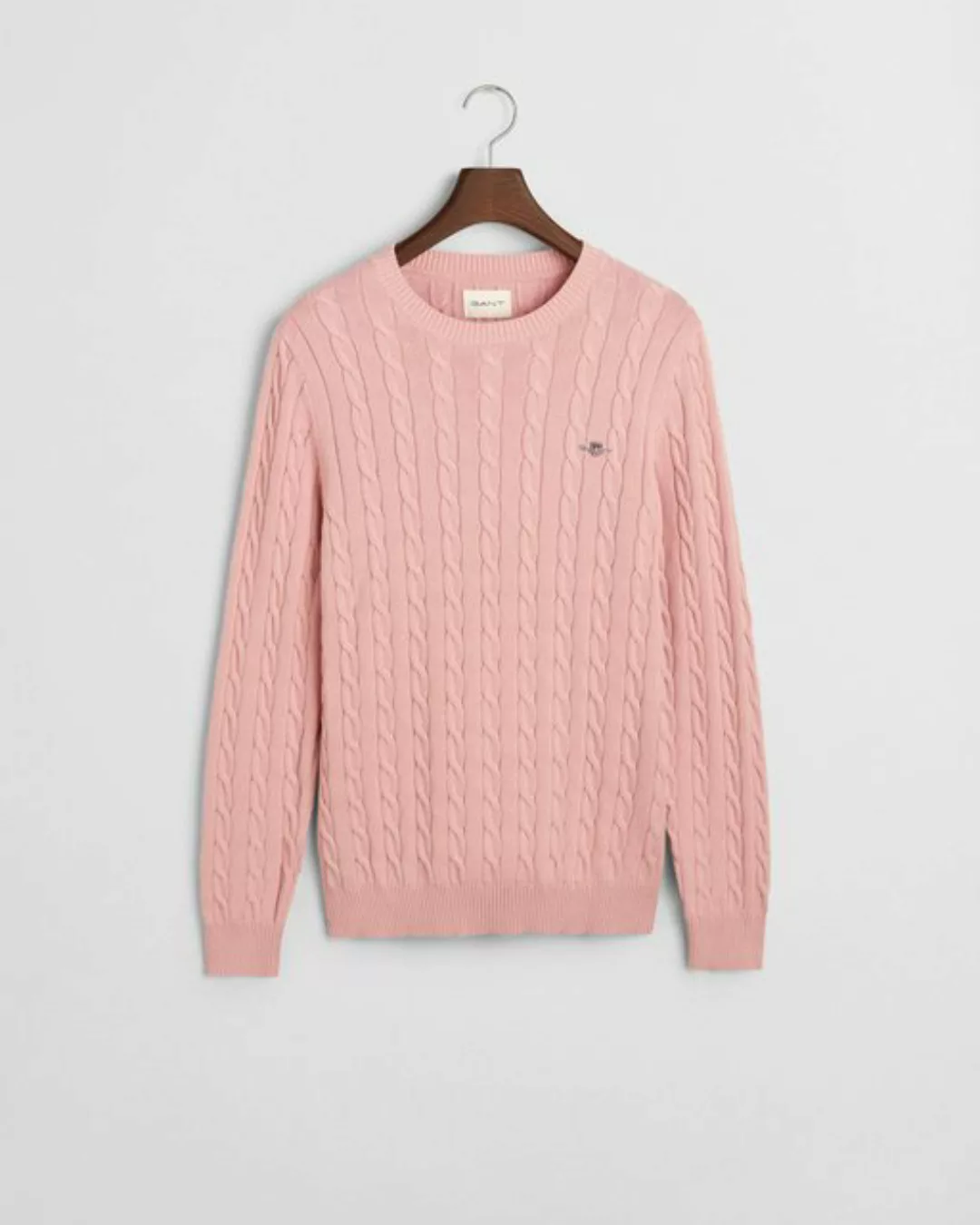 Gant Strickpullover COTTON CABLE C-NECK, DUSTY PINK günstig online kaufen