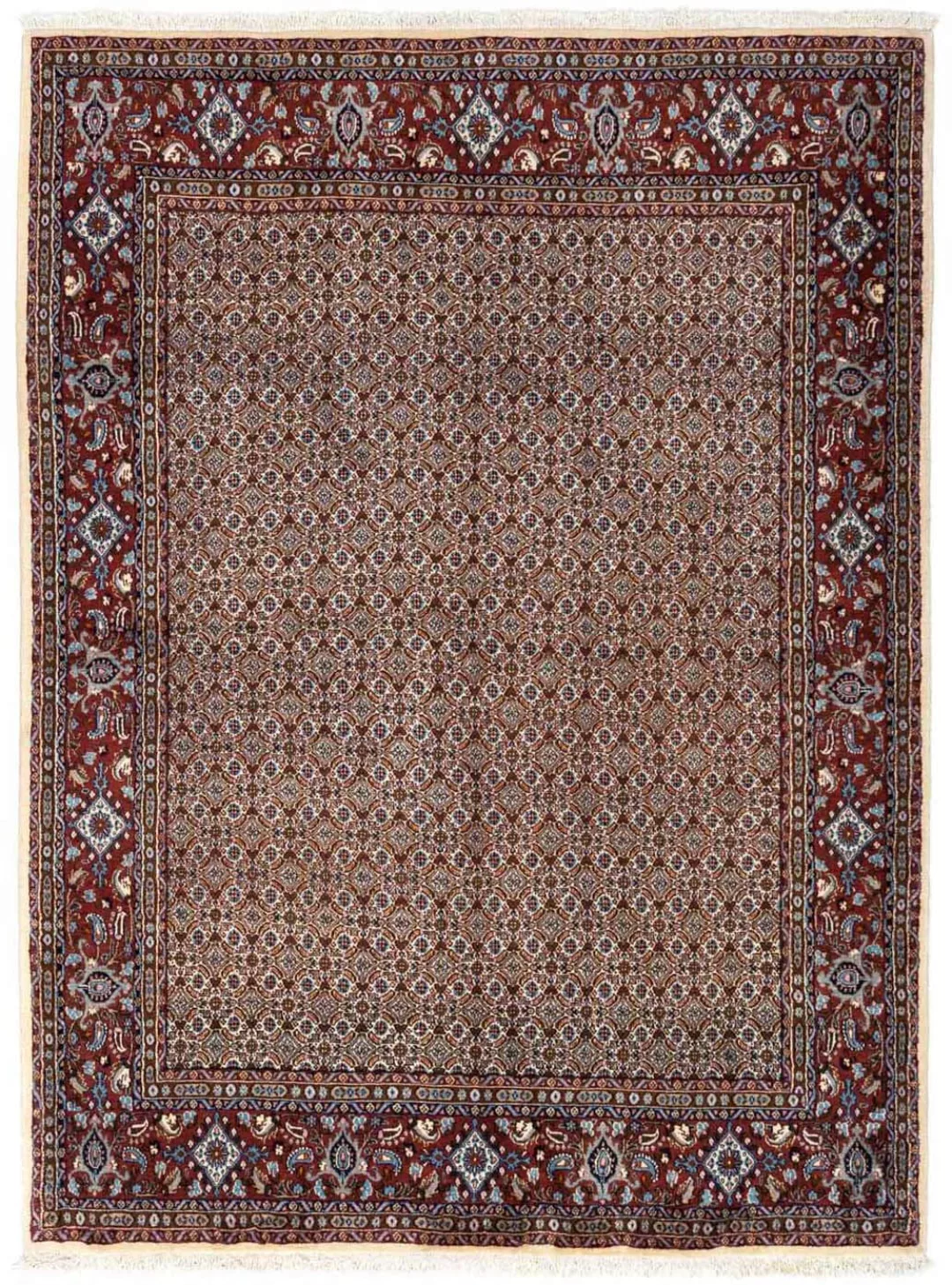 morgenland Wollteppich »Moud Stark Gemustert Beige 205 x 146 cm«, rechtecki günstig online kaufen