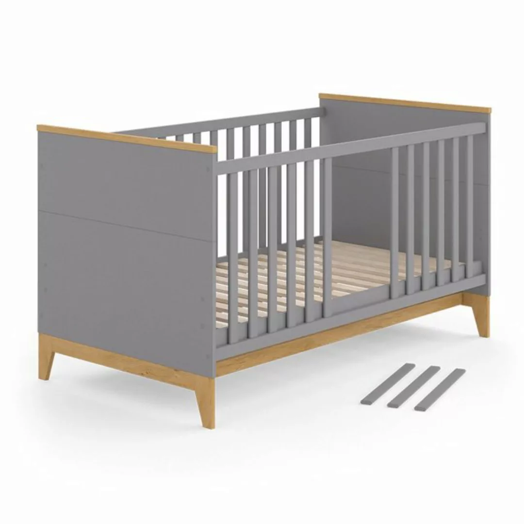 VitaliSpa® Babybett Malia, Grau/Eiche, 70x140 cm günstig online kaufen