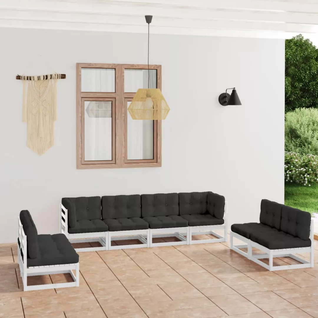 8-tlg. Garten-lounge-set Mit Kissen Kiefer Massivholz günstig online kaufen