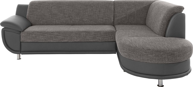 TRENDMANUFAKTUR Ecksofa "Rondo 3, zeitlos und bequem, Materialmix, breite A günstig online kaufen