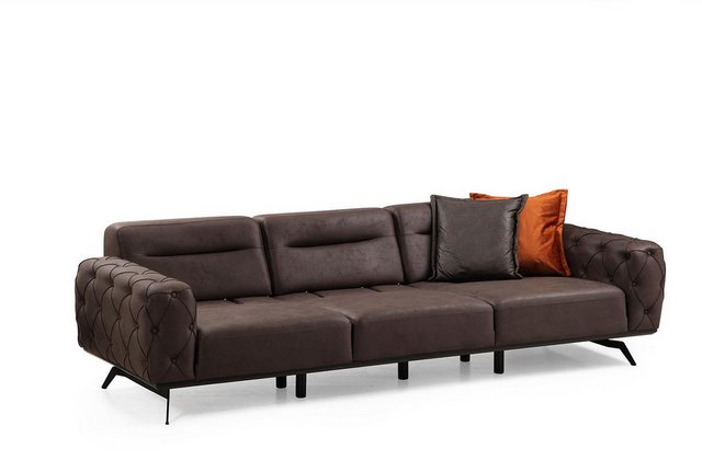 Xlmoebel Sofa Braunes Zweisitzer-Sofa mit vollständigem Polstermöbel-Set in günstig online kaufen