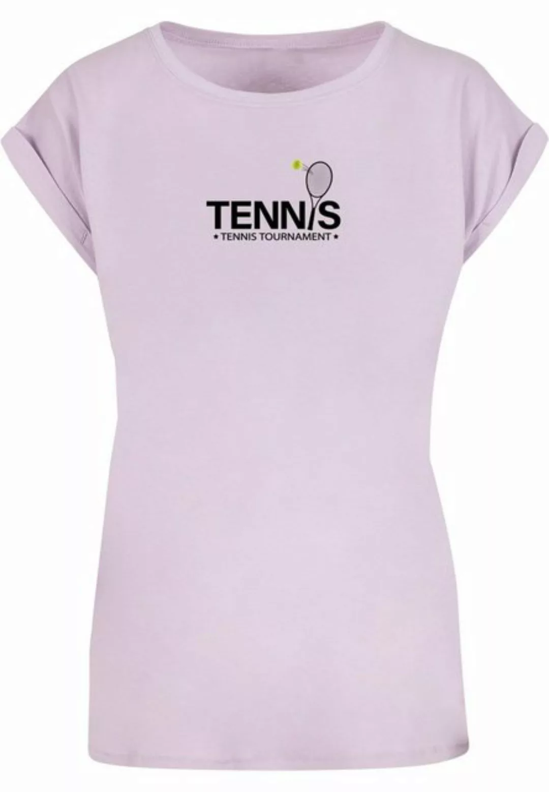 Merchcode T-Shirt Merchcode Damen Ladies Tennis Racket Extended Shoulder Te günstig online kaufen