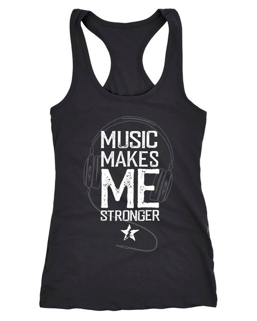 Neverless Tanktop Damen Tank-Top Music makes me Stronger Spruch Statement R günstig online kaufen