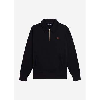 Fred Perry  Pullover Sweatshirt mit halbem Reißverschluss - schwarz günstig online kaufen