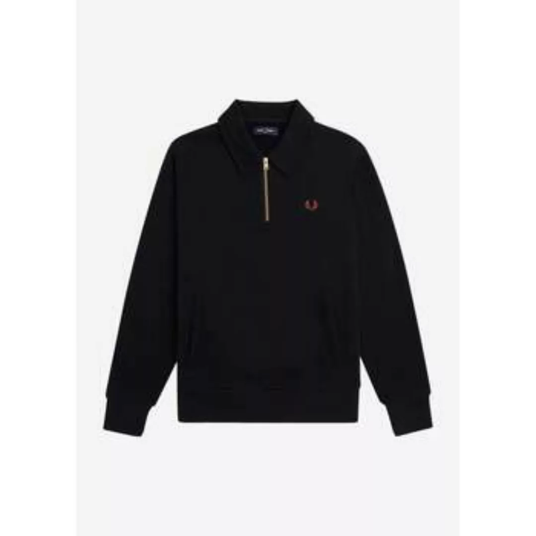 Fred Perry  Pullover Sweatshirt mit halbem Reißverschluss - schwarz günstig online kaufen