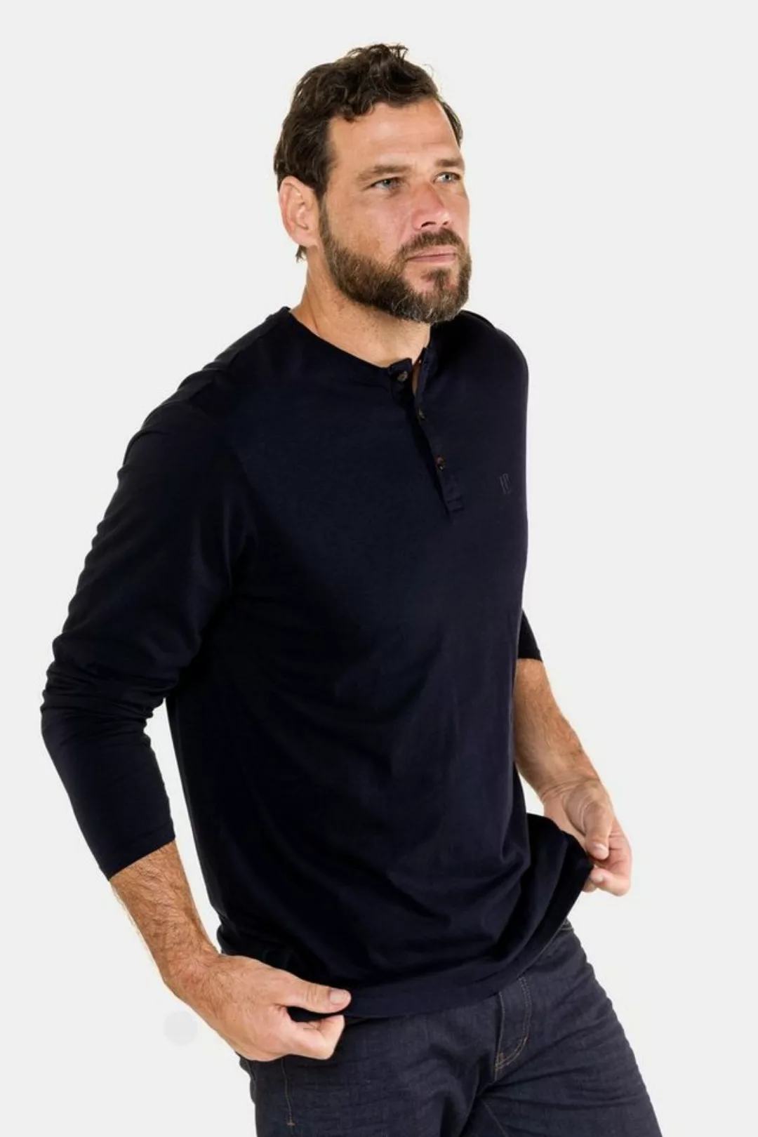 JP1880 T-Shirt JP 1880 Henley Basic Shirt Langarm Knopfleiste günstig online kaufen