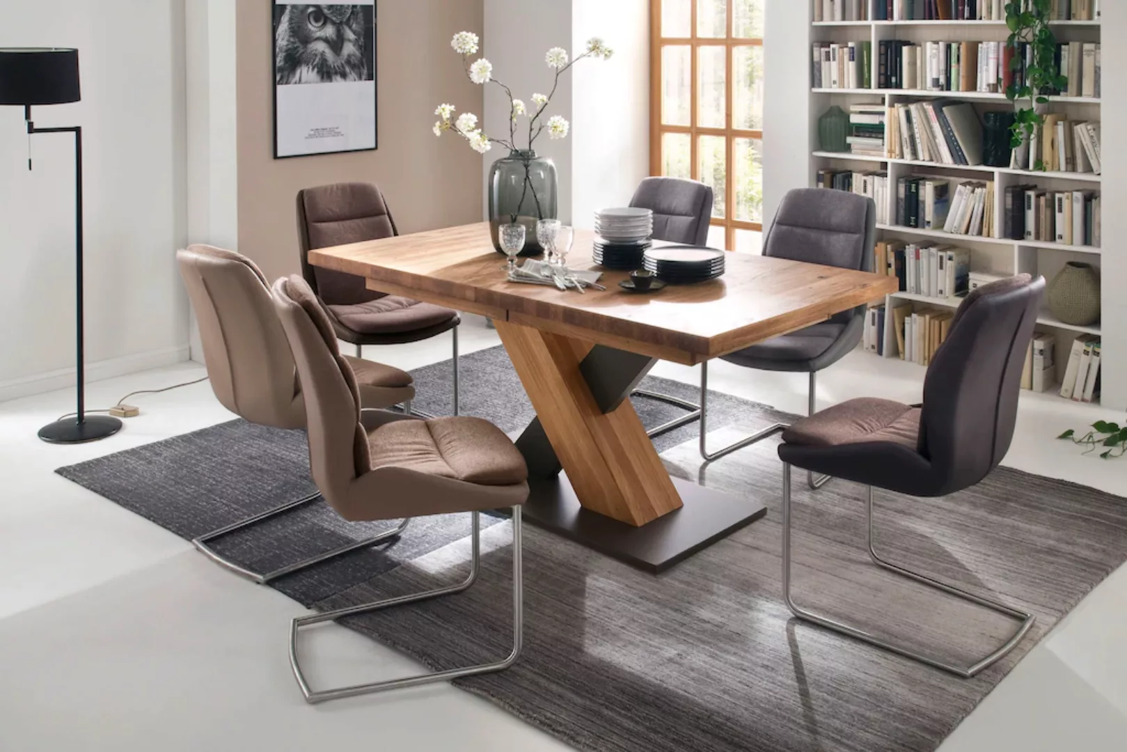 MCA furniture Esstisch »Mendoza A«, Esstisch Massivholz mit Synchronauszug günstig online kaufen