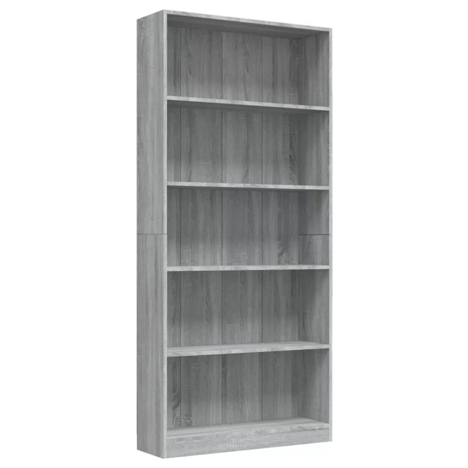 VidaXL Bücherregal 5 Fächer Grau Sonoma-Eiche 80x24x175 Holzwerkstoff günstig online kaufen