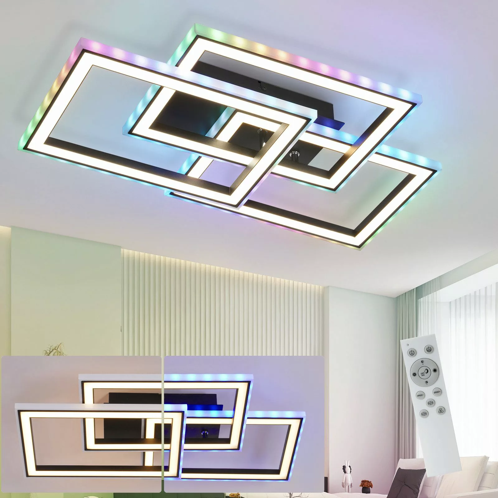 ZMH LED Deckenleuchte Whonzimmer RGB Deckenlampe günstig online kaufen