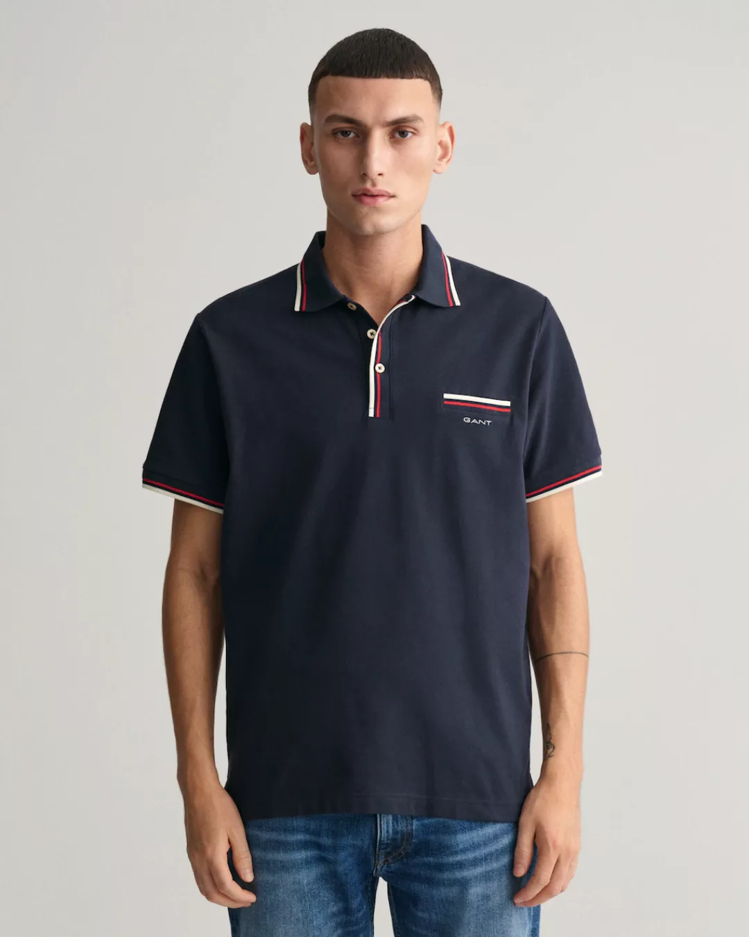 Gant Poloshirt "2-COL TIPPING SS PIQUE POLO", mit Randstreifen in 2 Farben günstig online kaufen