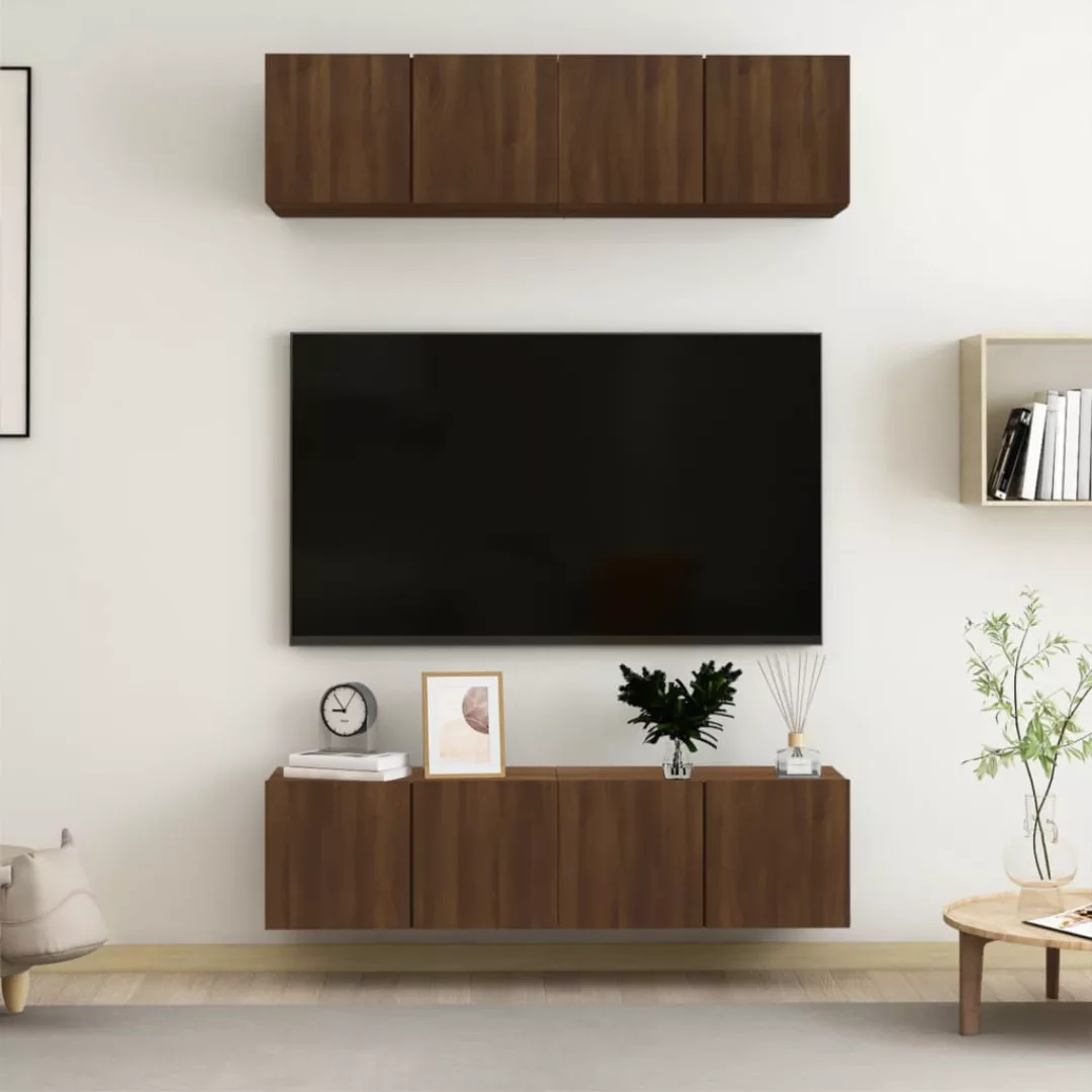 Vidaxl Tv-wandschränke 4 Stk. Braun Eiche 60x30x30 Cm Holzwerkstoff günstig online kaufen