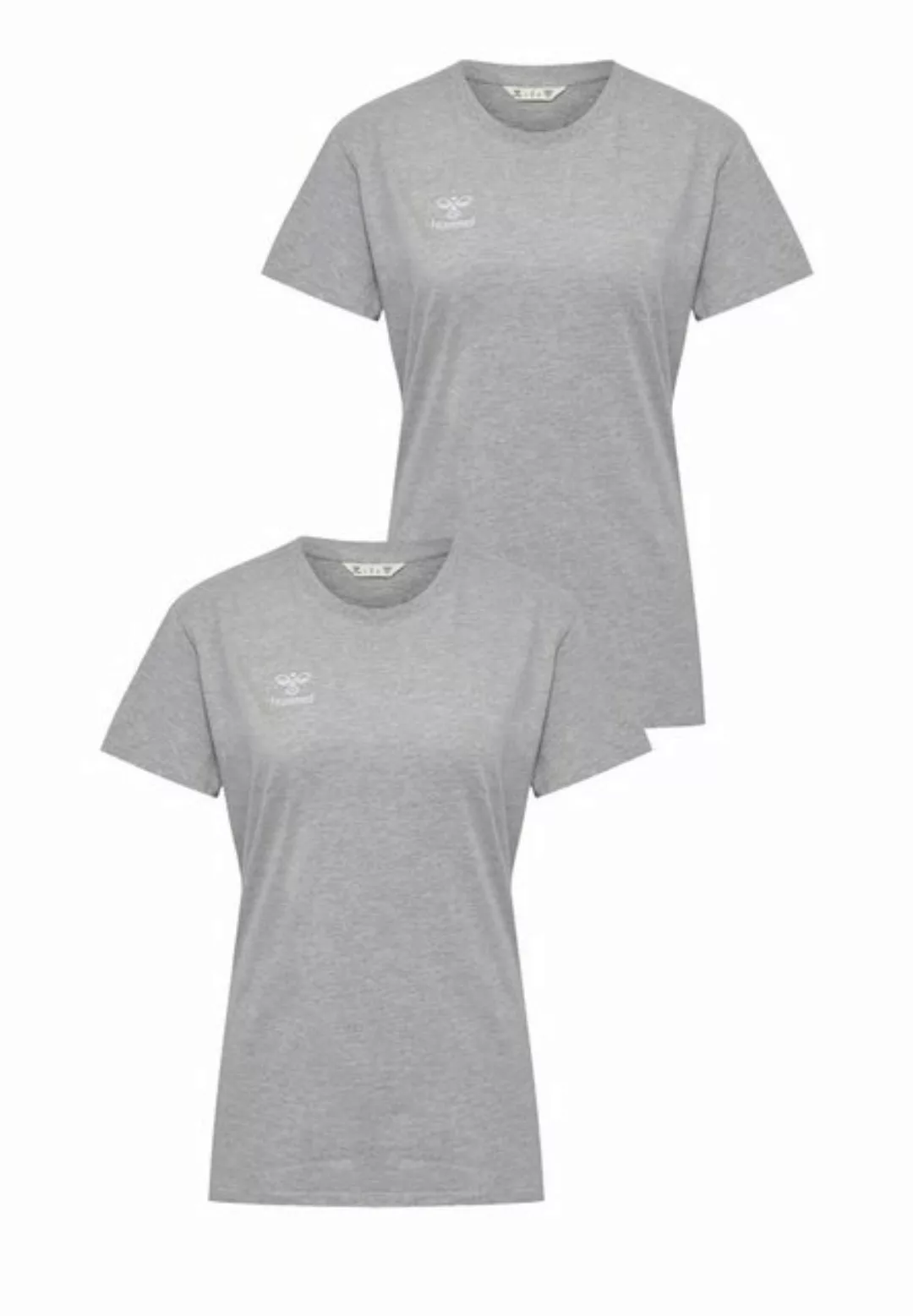 hummel T-Shirt 2er-SET Sport T-Shirt Rundhals Regular fit mit Logo (2-tlg) günstig online kaufen