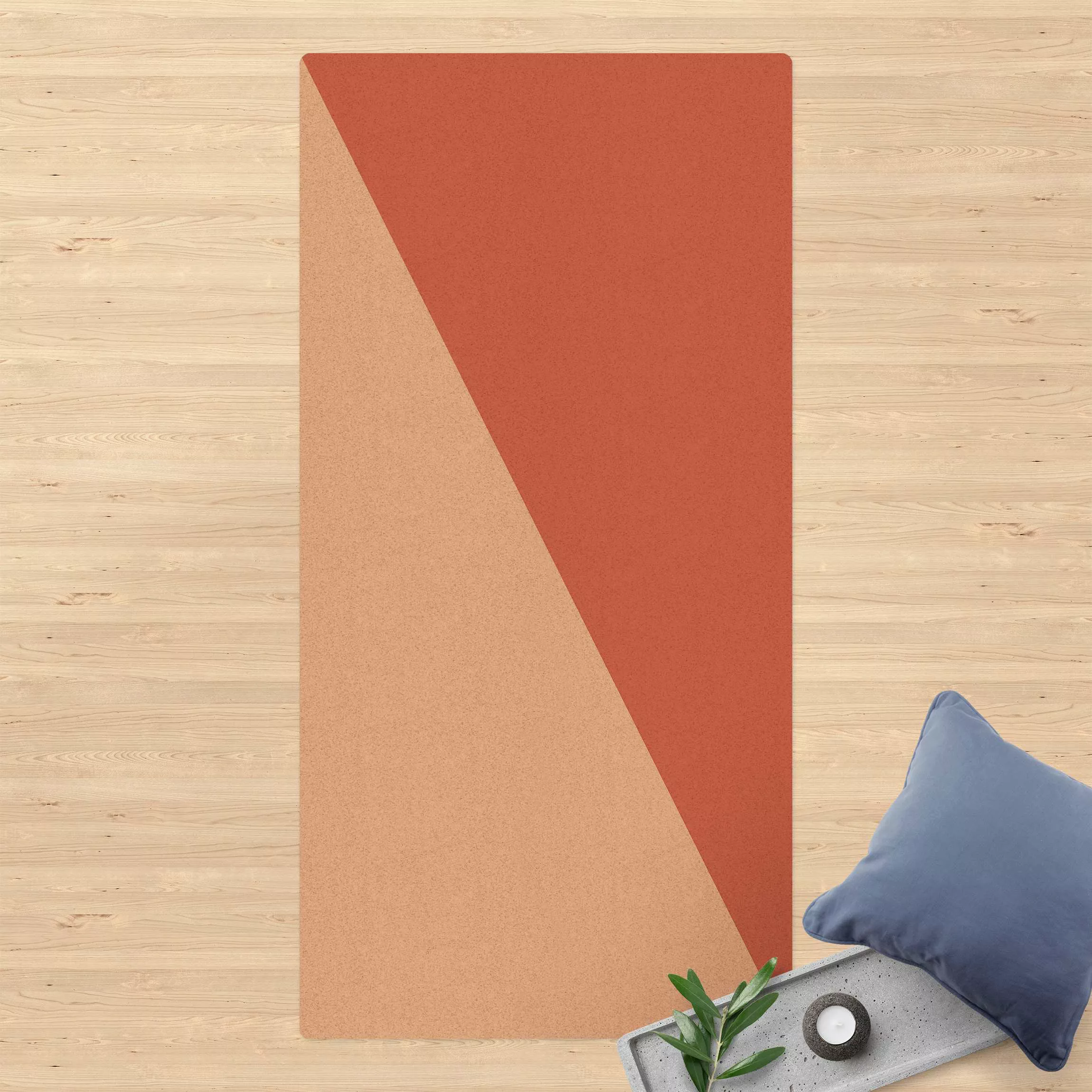 Kork-Teppich Einfaches Rostrotes Dreieck günstig online kaufen