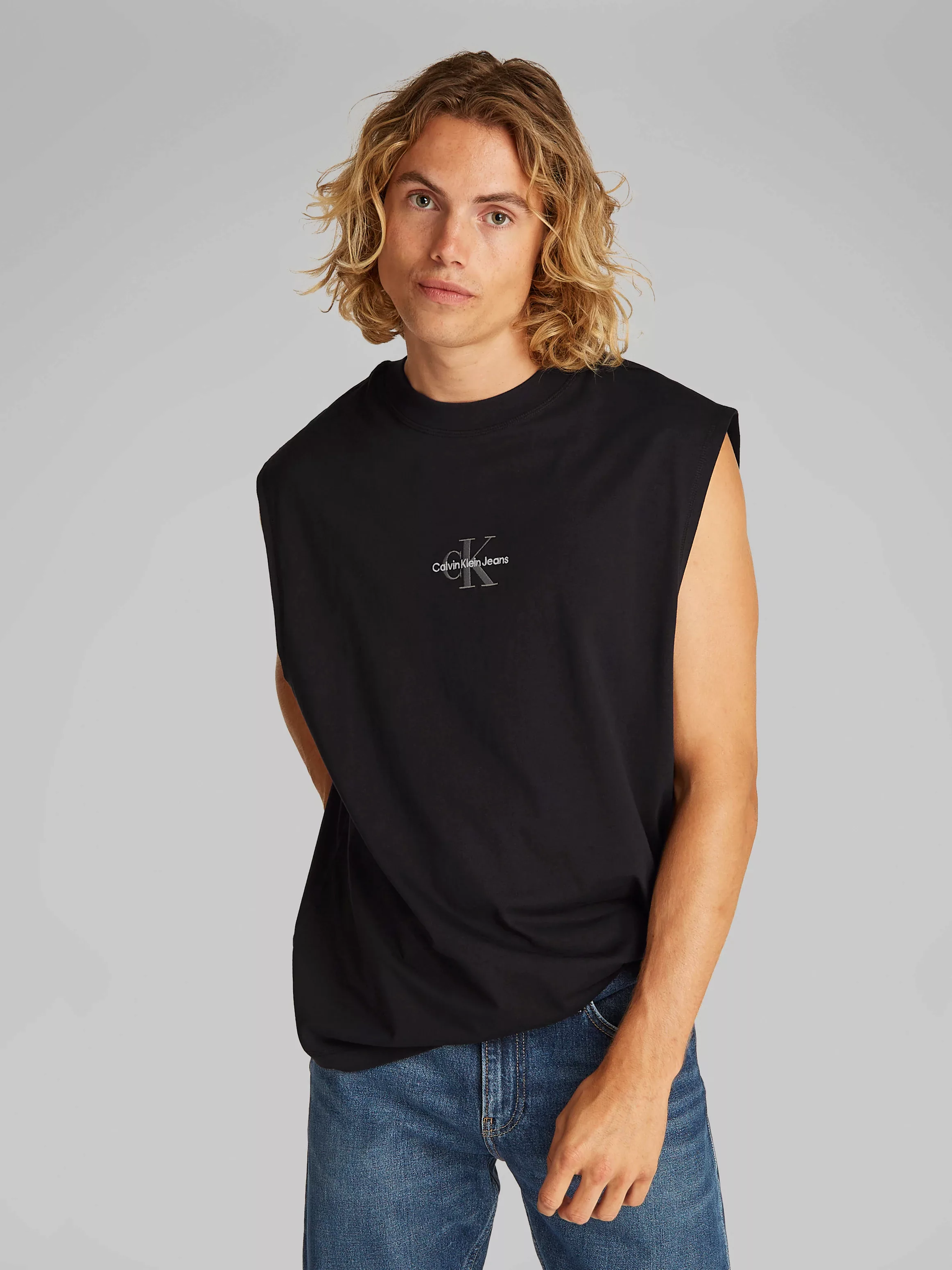 Calvin Klein Jeans Rundhalsshirt "MONOLOGO SLEEVELESS TEE", mit Logosticker günstig online kaufen