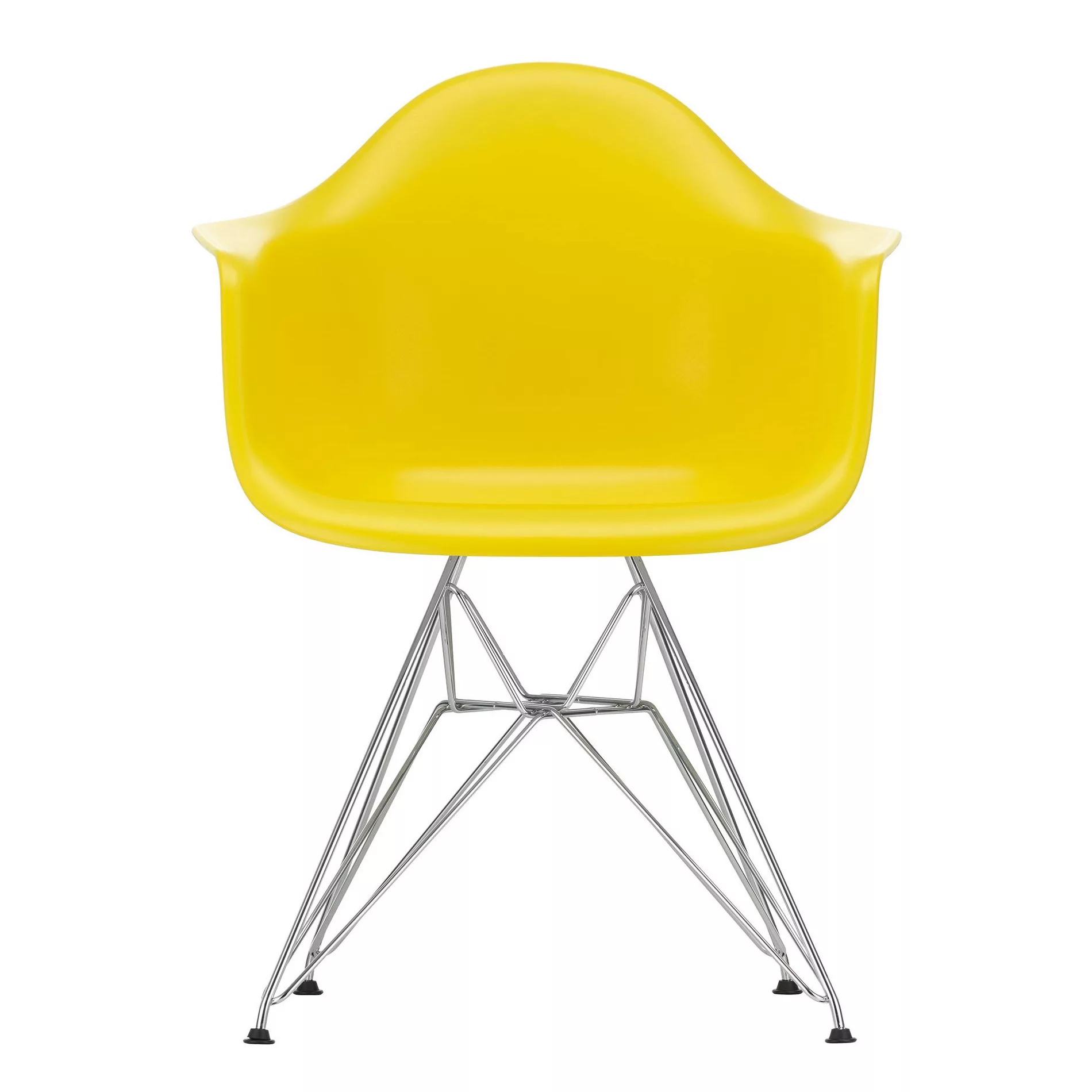 Vitra - Eames Plastic Armchair DAR Gestell verchromt - sunlight/Sitzfläche günstig online kaufen
